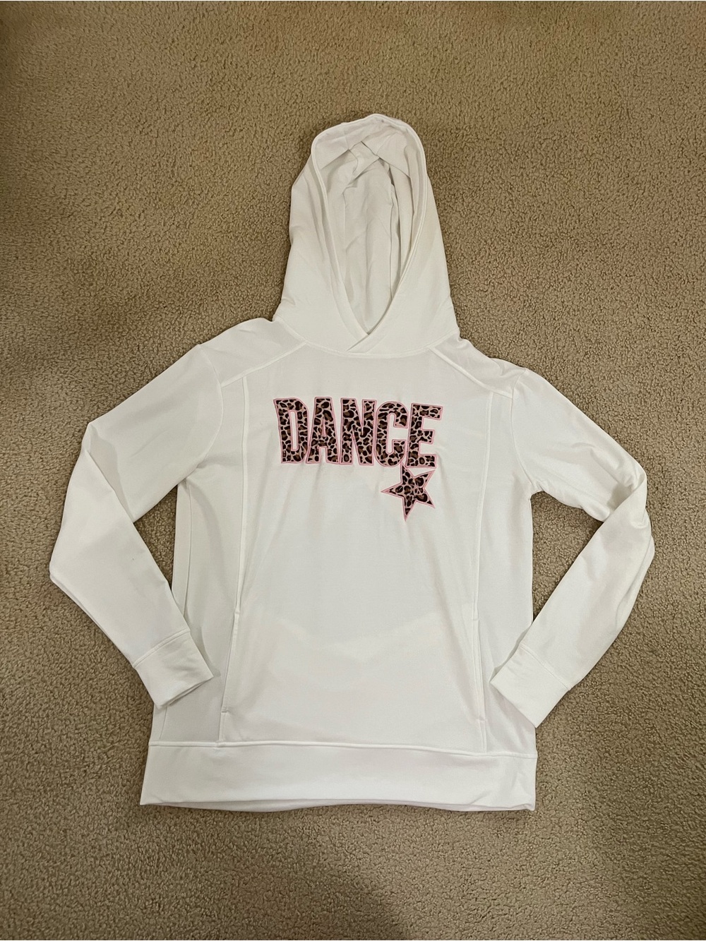 Just for Kix Leopard Print Dance White Hoodie - Adult Large